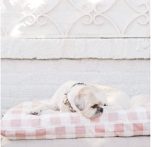 Load image into Gallery viewer, Foggy Dog Blush Pink Gingham Check Dog Bed