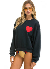 Load image into Gallery viewer, Aviator Nation HEART STITCH RELAXED CREW SWEATSHIRT - CHARCOAL