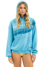 Load image into Gallery viewer, Aviator Nation WAVE STRIPE 4 PULLOVER HOODIE RELAXED Aqua