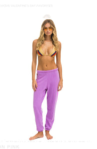 Aviator Nation Bolt Sweatpants Neon Purple/ Neon Pink