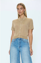 Load image into Gallery viewer, Pistola LUCCA SHORT SLEEVE POLO SWEATER - WHEAT