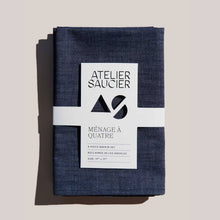 Load image into Gallery viewer, ATELIER SAUCIER - Dark Denim Linen Napkins | Set of 4
