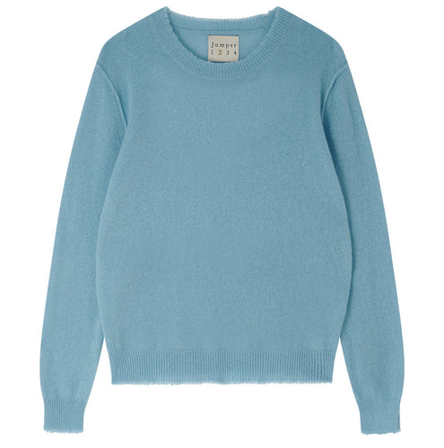 Jumper 1234 Cashmere Distressed Crew in Blue