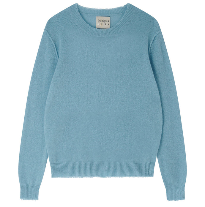 Jumper 1234 Cashmere Distressed Crew in Blue
