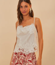 Load image into Gallery viewer, Farm Rio Off-White Sleeveless Lace Top