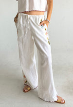 Load image into Gallery viewer, Ciao Luca Ermmano White Embroidered Linen Pant