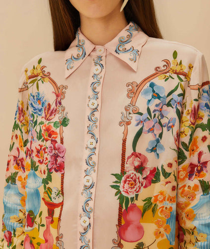 Farm Rio Pink Garden Terrace Shirt