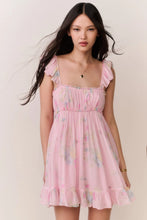 Load image into Gallery viewer, LoveShackFancy Zanira Floral Chiffon Mini Dress