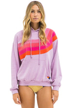 Load image into Gallery viewer, Aviator Nation WAVE STRIPE 4 PULLOVER HOODIE RELAXED MAUVE MAGENTA ORANGE