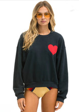 Load image into Gallery viewer, Aviator Nation HEART STITCH RELAXED CREW SWEATSHIRT - CHARCOAL