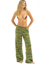 Load image into Gallery viewer, Aviator Nation 5 STRIPE WIDE LEG POCKET SWEATPANTS - CAMO // LIME // AQUA