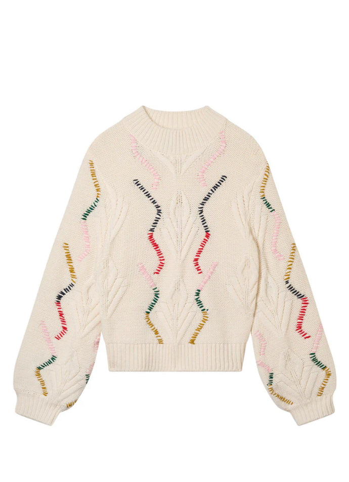 Jumper 1234 Overstitch Cable Turtleneck Sweater