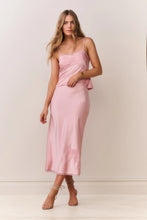Load image into Gallery viewer, LoveShackFancy Vallis Lace Bow Satin Maxi Skirt