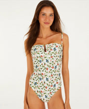 Load image into Gallery viewer, Farm Rio Off-White Stitched Garden One-Piece Bandeau