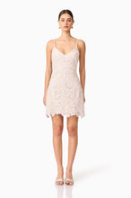 Load image into Gallery viewer, Elliatt Jasmine Crochet Mini Dress in Purple &amp; Beige