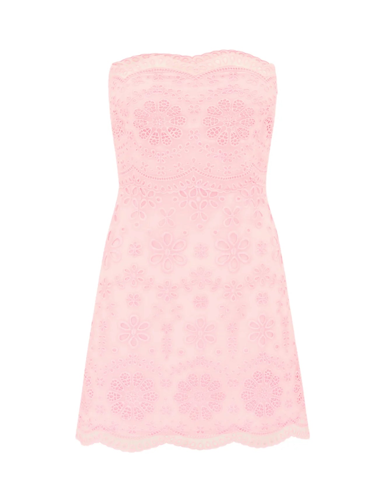 vailia organza eyelet mini dress LoveShackFancy Vailia Organza Eyelet Mini Dress In Pale Pink