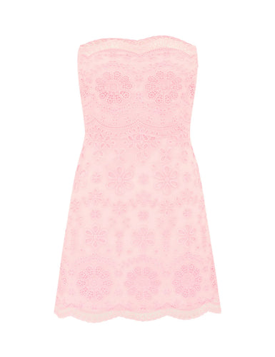 LoveShackFancy Vailia Organza Eyelet Mini Dress