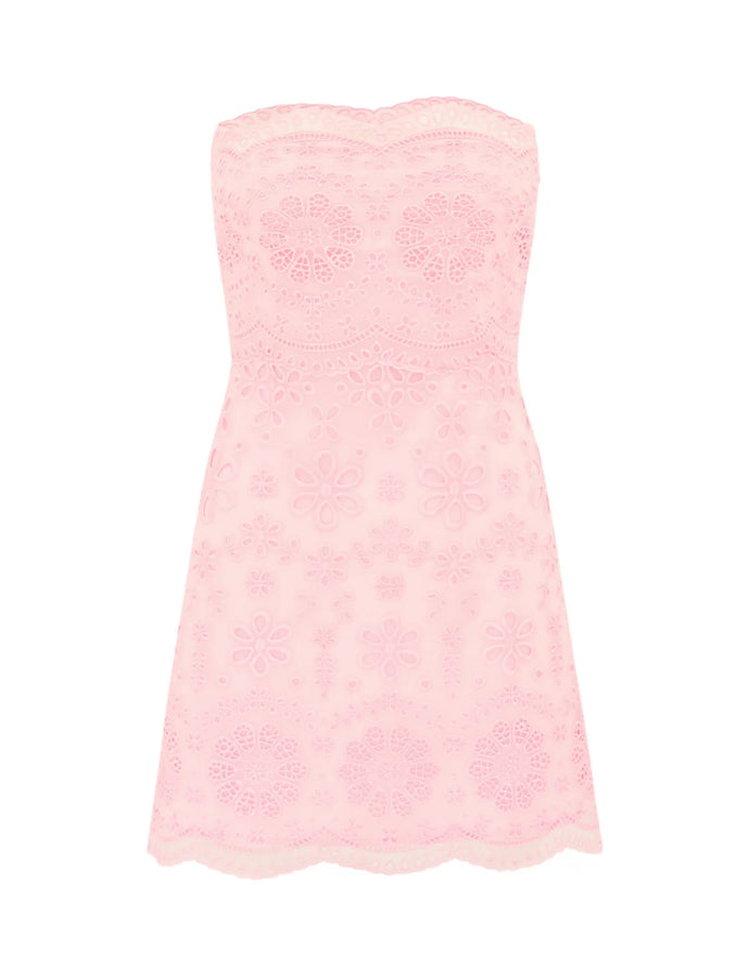 LoveShackFancy Vailia Organza Eyelet Mini Dress