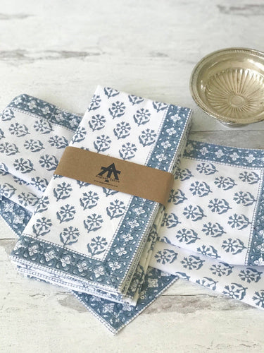 August Table - Sequoia Napkins in Stella Blue - set of 4