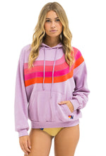Load image into Gallery viewer, Aviator Nation WAVE STRIPE 4 PULLOVER HOODIE RELAXED MAUVE MAGENTA ORANGE