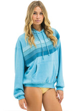 Load image into Gallery viewer, Aviator Nation WAVE STRIPE 4 PULLOVER HOODIE RELAXED Aqua