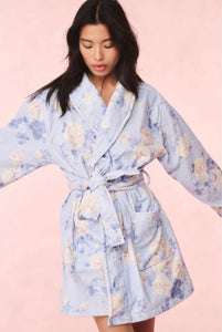 LoveShackFancy Indie Cotton Bath Robe Whisper Blue