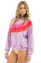 Load image into Gallery viewer, Aviator Nation WAVE STRIPE 4 PULLOVER HOODIE RELAXED MAUVE MAGENTA ORANGE
