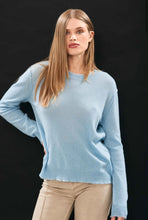 Load image into Gallery viewer, Jumper 1234 Cashmere Distressed Crew in Blue