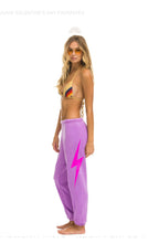 Load image into Gallery viewer, Aviator Nation Bolt Sweatpants Neon Purple/ Neon Pink