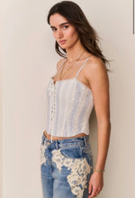 Load image into Gallery viewer, LoveShackFancy Bensen Cotton Lace-Up Bustier