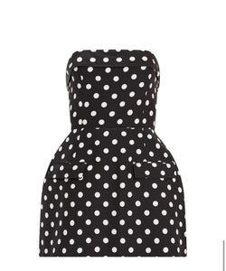 Amanda Uprichard LUCIENNE SKORT ROMPER IN POLKA DOT