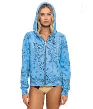 Load image into Gallery viewer, Aviator Nation BANDANA ZIP HOODIE - SKY