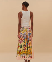 Load image into Gallery viewer, Farm Rio Pink Garden Terrace Organic Cotton Midi Skirt