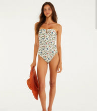 Load image into Gallery viewer, Farm Rio Off-White Stitched Garden One-Piece Bandeau