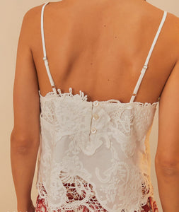 Farm Rio Off-White Sleeveless Lace Top