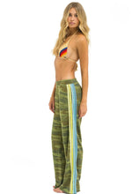 Load image into Gallery viewer, Aviator Nation 5 STRIPE WIDE LEG POCKET SWEATPANTS - CAMO // LIME // AQUA