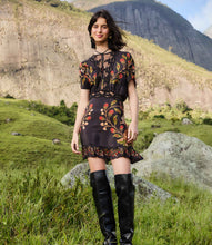 Load image into Gallery viewer, Farm Rio Black Berry Garden Mini Dress