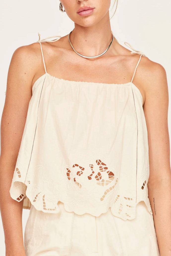 Mirth GOA CUTWORK TANK IN PARCHMENT