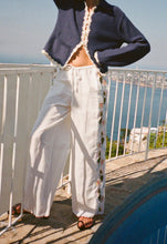 Load image into Gallery viewer, Ciao Luca Ermmano White Embroidered Linen Pant