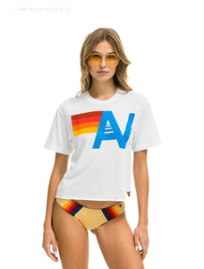 Aviator Nation LOGO BOYFRIEND TEE - WHITE