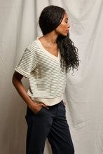 Load image into Gallery viewer, PerfectWhiteTee briggs stripe
french terry v neck sweatshirt