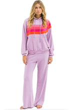 Load image into Gallery viewer, Aviator Nation WAVE STRIPE 4 PULLOVER HOODIE RELAXED MAUVE MAGENTA ORANGE