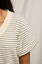 Load image into Gallery viewer, PerfectWhiteTee briggs stripe
french terry v neck sweatshirt