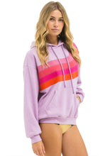 Load image into Gallery viewer, Aviator Nation WAVE STRIPE 4 PULLOVER HOODIE RELAXED MAUVE MAGENTA ORANGE