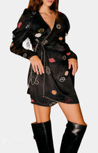 Load image into Gallery viewer, Farm Rio BEADED KISSES WRAP MINI DRESS