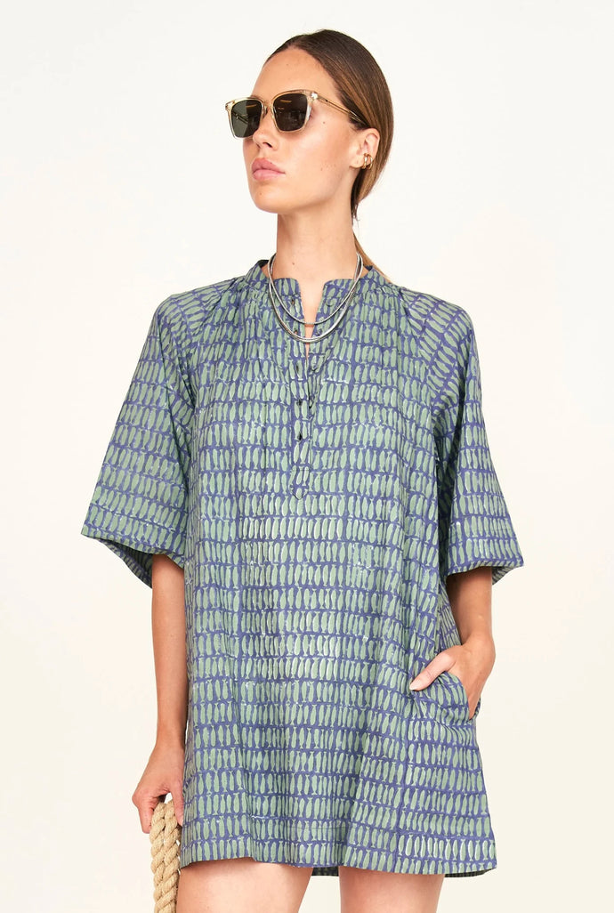 Mirth FARO SHORT DRESS IN LAGOON MINNOW