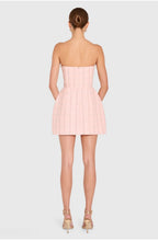 Load image into Gallery viewer, Amanda Uprichard STRAPLESS BETHANY ROMPER IN CHARLOTTE TWEED in Mochi