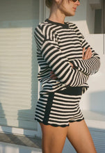 Load image into Gallery viewer, Ciao Lucia Fava Navy Stripe Knit Short