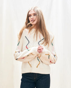 Jumper 1234 Overstitch Cable Turtleneck Sweater