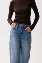 Load image into Gallery viewer, PISTOLA LEXI MID RISE BOWED STRAIGHT - STAR STUDDED